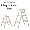 BIRDROCK HOME 2 Step Compact Steel Step Ladder - Sturdy