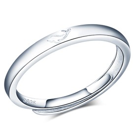 CPSLOVE Elegant Women's Silver Adjustable Rings 925 Sterling Silver Girls Simple Dolphin Pattern Open Ring