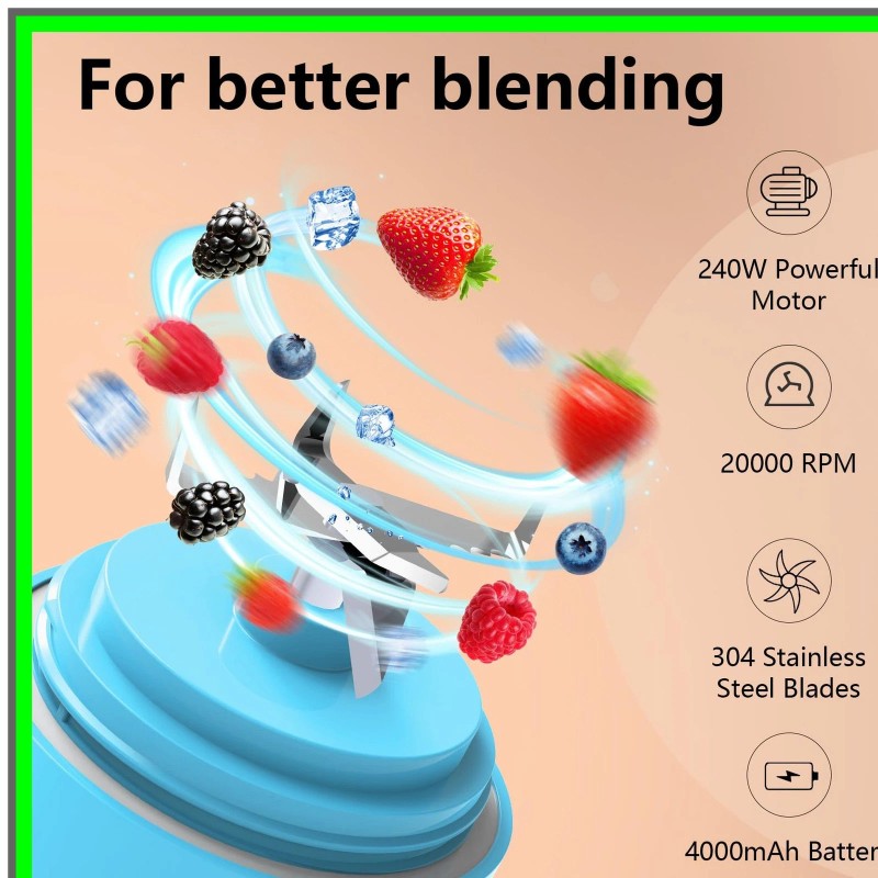 MODAIS TravelBlend Pro USB-C 20 Oz Portable Smoothie Maker