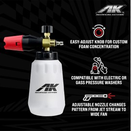 Advanced Kotings Foam Cannon for Pressure Washer and Ultra Foam Wash | Detailing & Washing Kit for Cars, Trucks, Motorcycles, ATVs, UTVs | Quick & Easy Off-Road Cleanup | FOAMCAN1 WNWS01