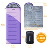 KANYAK Water-Resistant Portable Purple Sleeping Bag for Adults Teens and