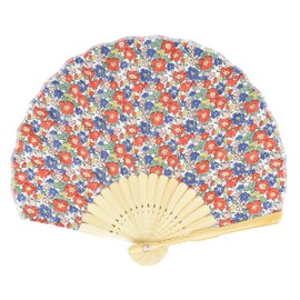Ken Onishi Selling LIBERTY Shell Fan, 8.7 inches (22 cm), Flower Pattern, Red, Ripple SY20-LIA01, Floral/Red