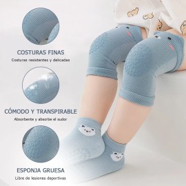 Rodilleras Y Calcetines Antiderrape Para Bebe 16par (8 Sets) Blanco                                                                                   
