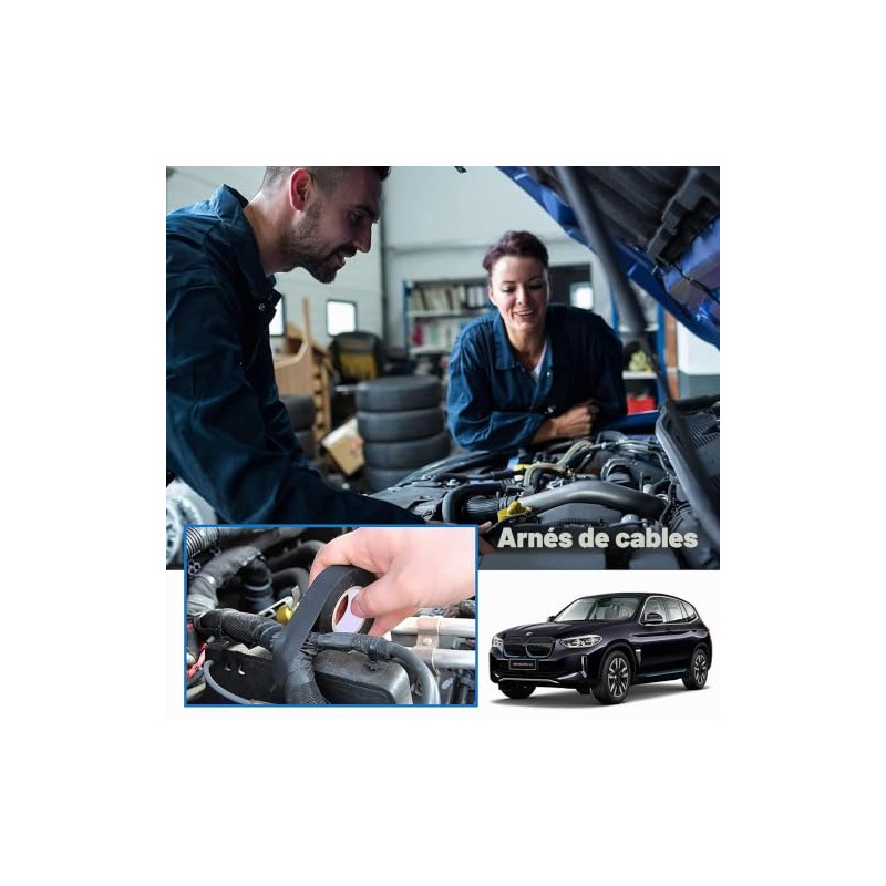 6 rollo Cinta de Aislar De Tela Automotriz,Resistente Altas Temperaturas,Antidesgaste,Sin