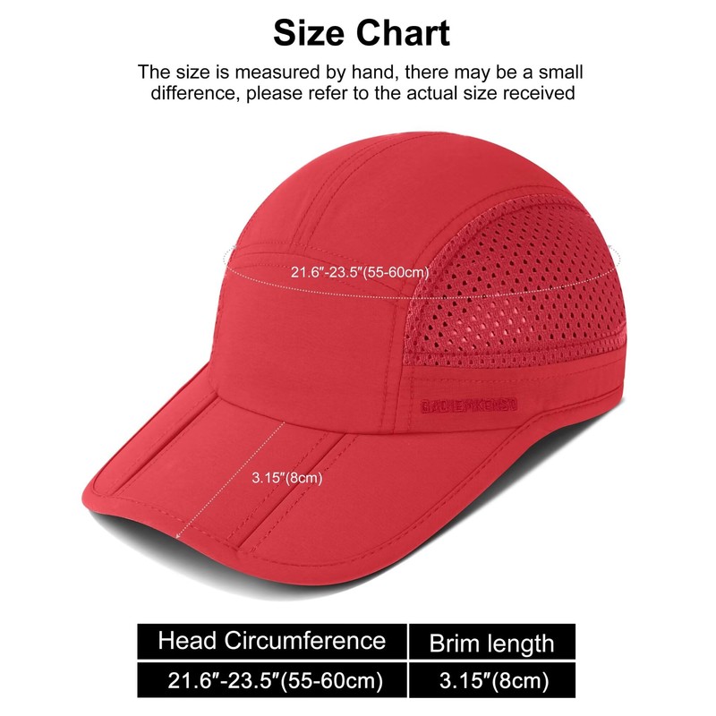GADIEMKENSD Folding Running Men's Hat Long Brim Golf Hats Quick