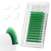 Colored Eyelash Extension Classic Green 0.07 L Curl 8-15mm Mixed