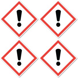 Irritating Danger Symbol UN/GHS Hazard Pictogram Sticker 7.5 cm Pack of 4