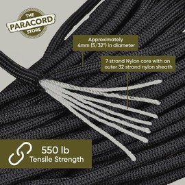 The Paracord Store Neon 550 Type III Paracord -50 Ft Hank, Acid Purple - Bright Neon Colors for Camping, Survival, and Crafting - Heavy Duty Nylon Utility Cord - USA Made