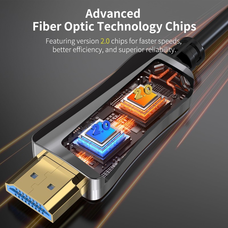 Atzebe Fibre Optic HDMI Cable 2.0 Supports 4K @ 60Hz