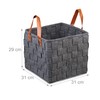 Relaxdays Woven Felt Basket, Foldable Storage Basket, Felt Shelf Basket