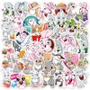 AUCEKO 50PCS Multicolor Cartoon Rabbit Stickers, Vinyl, Glossy, Waterproof, Reusable,