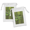 Ambesonne Nature Fabric Pouch Set of 2, Forest with Lake
