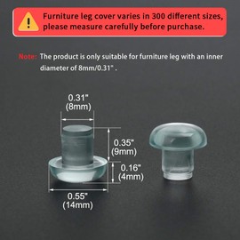 uxcell 12pcs 8mm Clear Stem Bumpers Glide, Patio Outdoor Furniture Glass Table Top Anti-collision Embedded