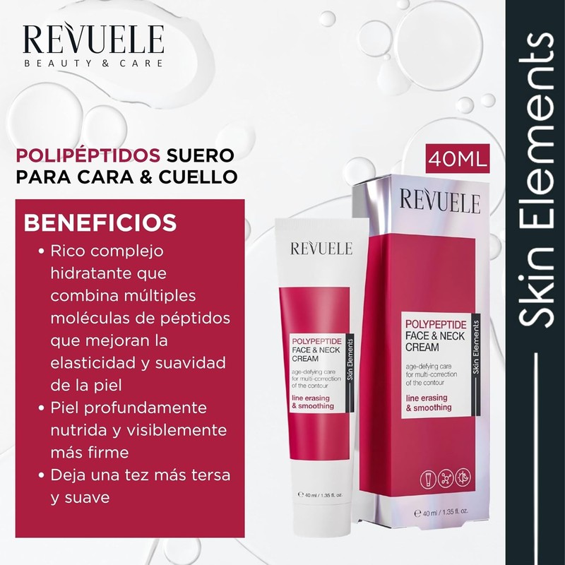 REVUELE SKIN ELEMENTS CREMA PARA ROSTRO Y CUELLO POLIPEPTIDO 40ML