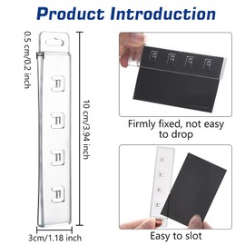 UOMTREO 12 Pcs Swipe Badge Holder ID Holder Rigid Vertical Half Card Swipe Card Holder, Transparent Half Card ID Badge Holders, Easy Swiping Access to Magnetic Strips on POS ID's & Credit Cards