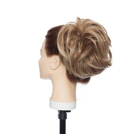 Tousled Updo Messy Hair Bun Piece Scrunchies Ponytail Wavy Bun Extensions With Elastic Rubber Band Synthetic Chignons Hair Extensions Instant Ponytail Hairpiece for Women (12H24)