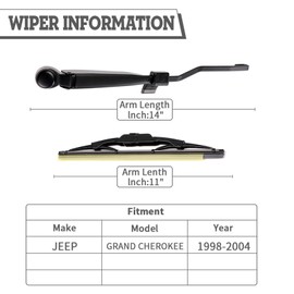 HODEE Rear Wiper Arm Blade Nut Set Replacement for Jeep Grand Cherokee 1998-2004,(No fit for Jeep Liberty 02-07) Rear Windshield Cover Accessories Assembly,Back Window Cap,Replace # 5102882AA