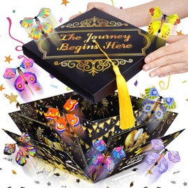 Prewplam 2025 Graduation Gifts - Flying Butterfly Surprise Box, Explosion Gift Box with 8 Pcs Flying Butterfly, Graduation Box High School College Party Favors