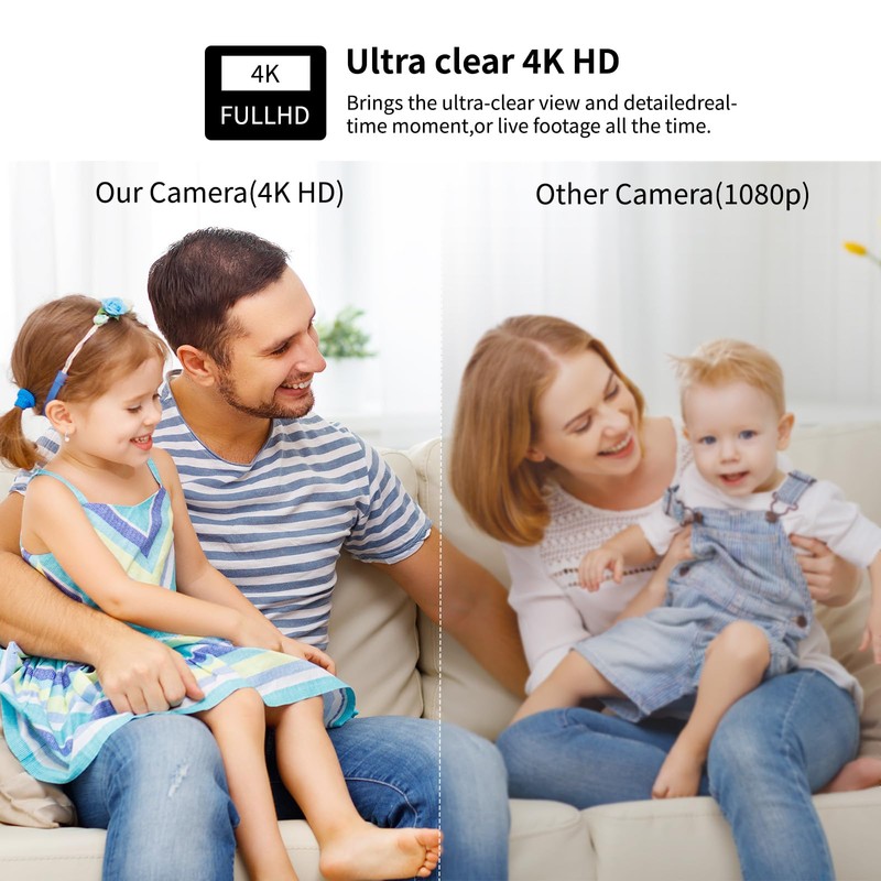 HowKow 4K Mini Security Camera WiFi Wireless Camera Small Smart