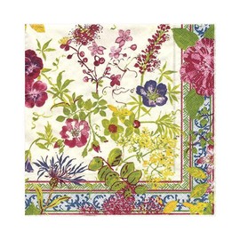 Caspari Mille Fleurs Paper Luncheon Napkins, Green, Pack of 20 (5860L)