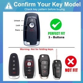 Key Fob Cover for Ford - Premium Soft TPU Shell Full Protection Case with Keychain, Fits Bronco Maverick Ranger Escape Edge EcoSport Explorer Expedition Mustang F150 F250 F350 Fusion, Pink 3-Button