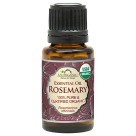 US Organic 100% Pure Rosemary Essential Oil, USDA Certified Organic 100% Pure, Steam Distilled, for Hair Growth, Scalp, Face, Skin, and Aromatherapy (Size Variations Available) (15 ml)