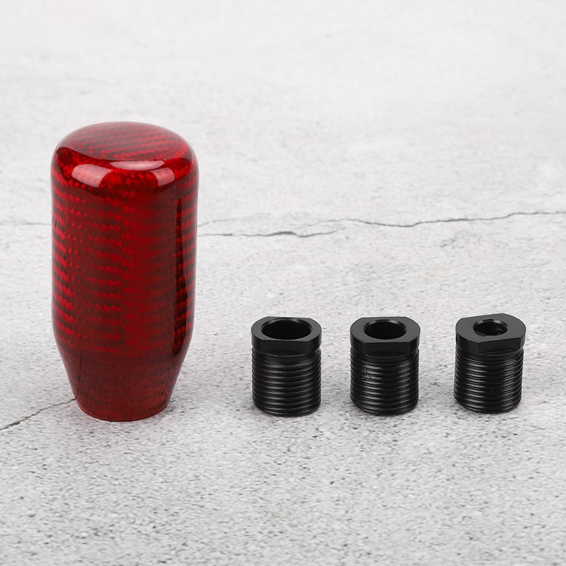 Universal Car Gear Shift Knob Head Aluminum Carbon Fiber Auto