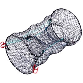 Reuse Fishing Net Bait Fishing Net Foldable Bait Fish Trap for Fish, Shrimp, Crab, Eel, Round Fishing Net 60 cm x 30 cm