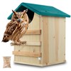 MLOHASING Cedar Wood Screech Owl House - Handcrafted 14x10 Inch