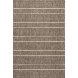 Nuloom Alaina Striped 6' x 9' Indoor/Outdoor Area Rug for Living Room Patio Deck Front Porch, Light Grey