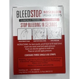 BLEEDSTOP Stop Nose Bleeds 3 pack FOAM STRIPS Clots Blood 11/29