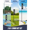 Patiassy 5.1ft-7.4ft Adjustable Height Volleyball Badminton Pickleball Net Set 17ft