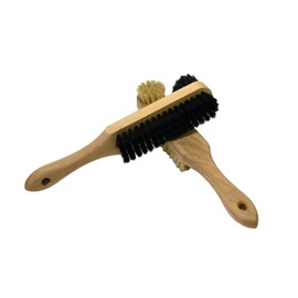 2 Applicator Shining Shoe Brushes Real HorseHair Genuine Wood Handles Made in Germany by Valentino Garemi