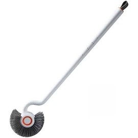 Long Handle Toilet Bowl & Fish Tank Brush, Japanese Rigid Non-Curl Scrubber with Curved Bristles, Deep Clean Bathroom Dead Corner