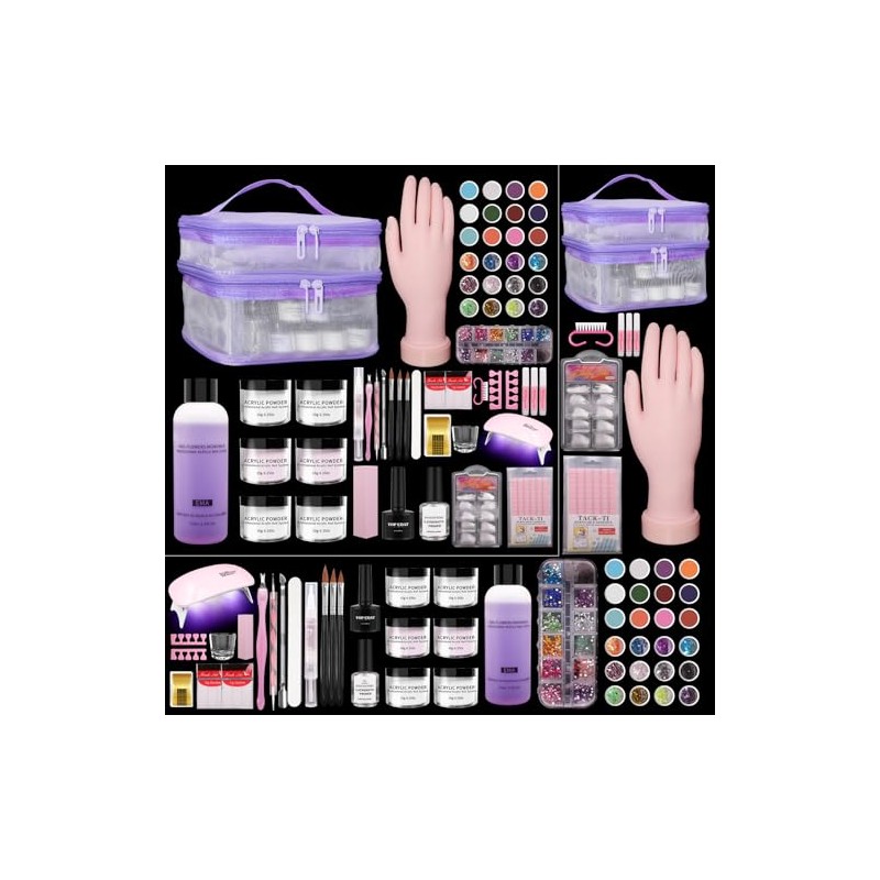 Acrylic Nail Kit for Beginners with Everything - Practice Hand