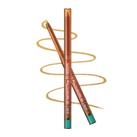 Chameleon Gel Eyeliner Pencil-1pcs Gold Metallic High Pigmented Glitter Eye Liner Pen, Long Lasting Waterproof,Color Changing Shimmer Eyeshadow Pencil,Valentine's Day Makeup Gift for Women Girl-04