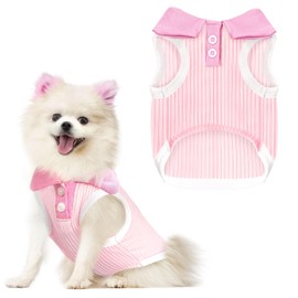 AXIIJGL Dog Tshirts for Small Dogs Polo Shirt Stretchy Dog T Shirt Breathable Dogs Cooling Vest Sweatshirts Girl Boy Puppy Dachshund French Bulldog Frenchie Chihuahua Pet Clothes
