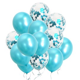 Teal Turquoise Balloons Turquoise Confetti Balloons for Birthday Engagement Graduation Anniversary Party Decorations Supplies (Teal)