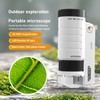 Grampus 60x-200x LED Pocket Microscope Portable Handheld STEM Toy for