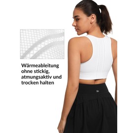 Yvette Sports Bra with Mesh Strong Hold Racer Back Large Sizes Fitness Running Bra, White, XL large sizes