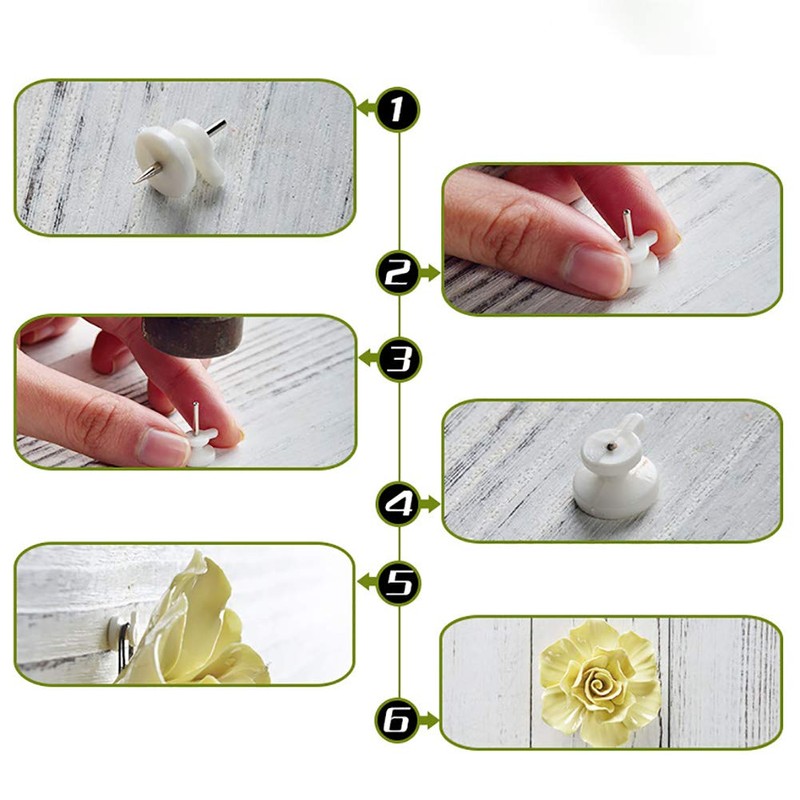 ALYCASO Rose Ceramic Flower Wall Décor Artificial 3D Flower Wall