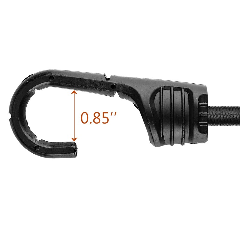 ZHOUBIN 24 Inch Black Bungee Cords with Hooks Heavy Duty,