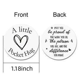 Inspirational Pocket Hug Token Gift for Women Men Coworker Staff Farewell Birthday Gifts for Employee Teacher Christmas Gifts for Daughter Son May You Be Proud of the Work You Do Double Sided Keychain