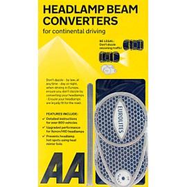 AA Car Headlamp Headlight Beam Converters Adaptors Benders AA8338 – EU Driving Essential – 1 Pair, Grey