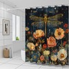 Yadshoti Dragonfly Shower Curtains Spring Floral Plant Outdoor Night View