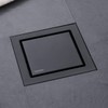 RANDOM Black Shower Drain Square with Removable Tile Insert 6