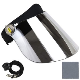 Millennial Essentials Sun Visor Hat Cap UV Protection - Premium Adjustable Solar Headband Face Shield (Black/Mirror)