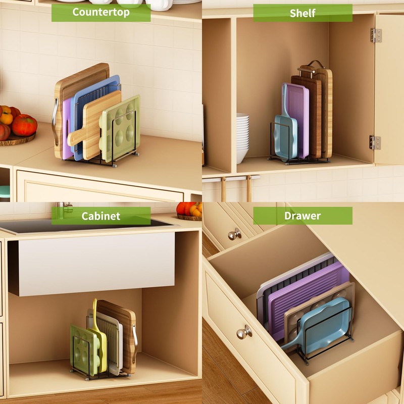 PLUVON Cutting Board Organizer-1.6in Wide Kitchen Cutting Board Holder Stand