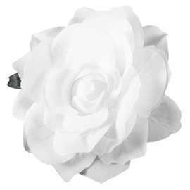 minkissy White Hair Clip - White Rose Hair Clip Hair Clip Comb Rose Brooch 2 In 1 Flamenco Dancer Pin Up Brooch for Women Wedding Party(White)