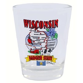 Wisconsin State Elements Map Shot Glass